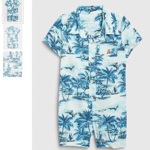 Baby Gap Boys Blue Beach Shorts Romper
